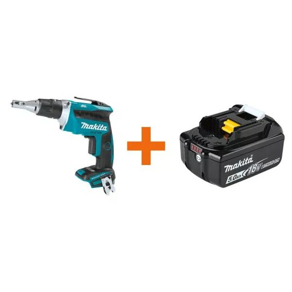 Makita 18V LXT Brushless Cordless Drywall Screwdriver with Push Drive & 5.0Ah Battery