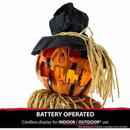 Haunted Hill Farm 6 ft. Animatronic Moaning Jack-O-Lantern Scarecrow Halloween Prop thumbnail 6