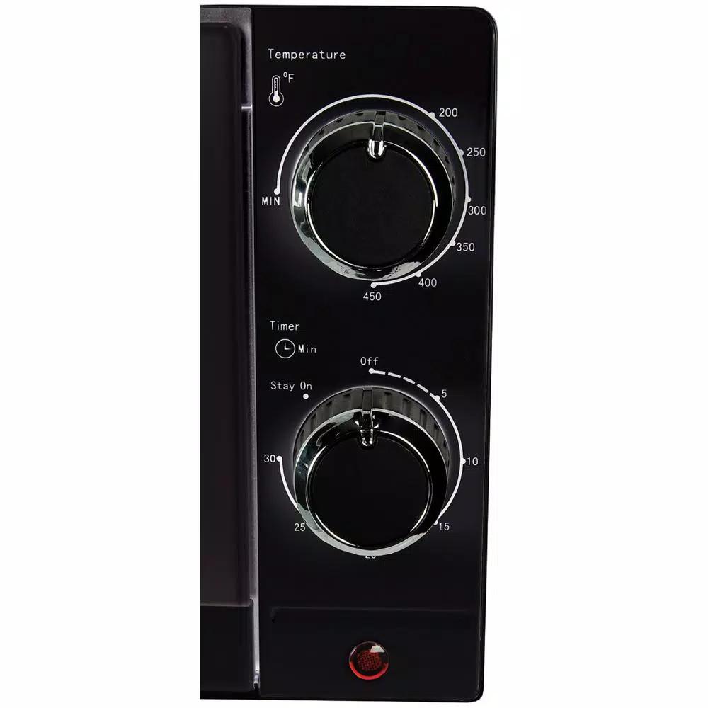 Total Chef 1000W 4-Slice Toaster Oven with Temperature Control and 30-Minute Timer, Black