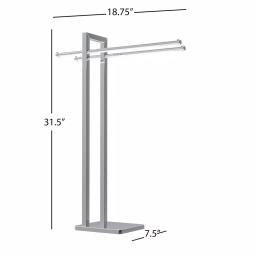 Lavish Home Freestanding Stainless Steel Towel Rack Valet, Chrome Finish thumbnail 3