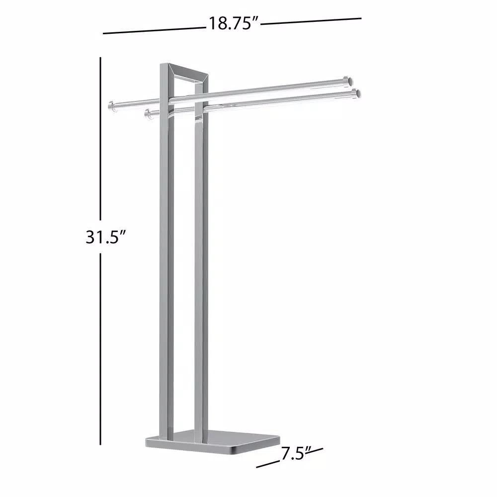 Lavish Home Freestanding Stainless Steel Towel Rack Valet, Chrome Finish