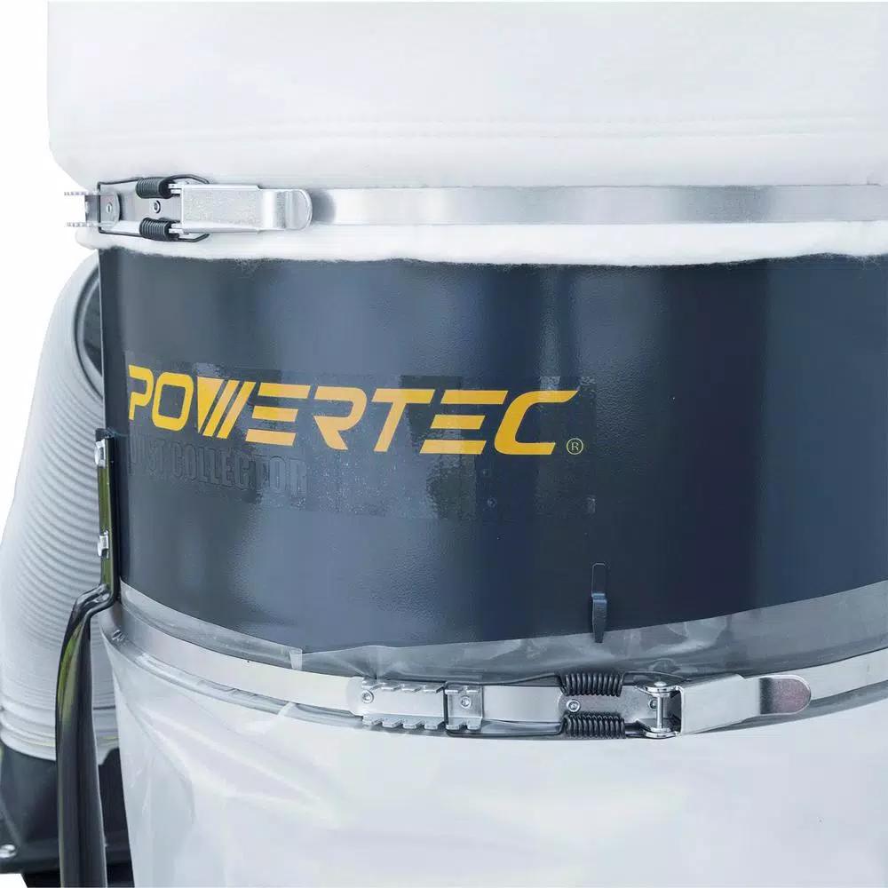 POWERTEC 1.5 HP Portable Dust Collector, 1250 CFM, 2.5 Micron Filtration
