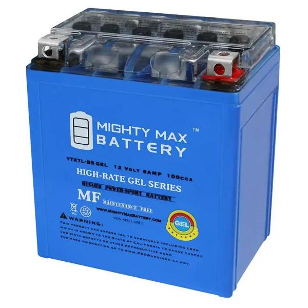 MIGHTY MAX BATTERY Mighty Max YTX7L-BSGEL 12V 6Ah 100 CCA Maintenance Free GEL Sealed Lead Acid Battery