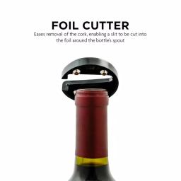 Ovente Electric Wine Bottle Opener with Foil Cutter and LED Light, Stainless Steel, Silver thumbnail 3