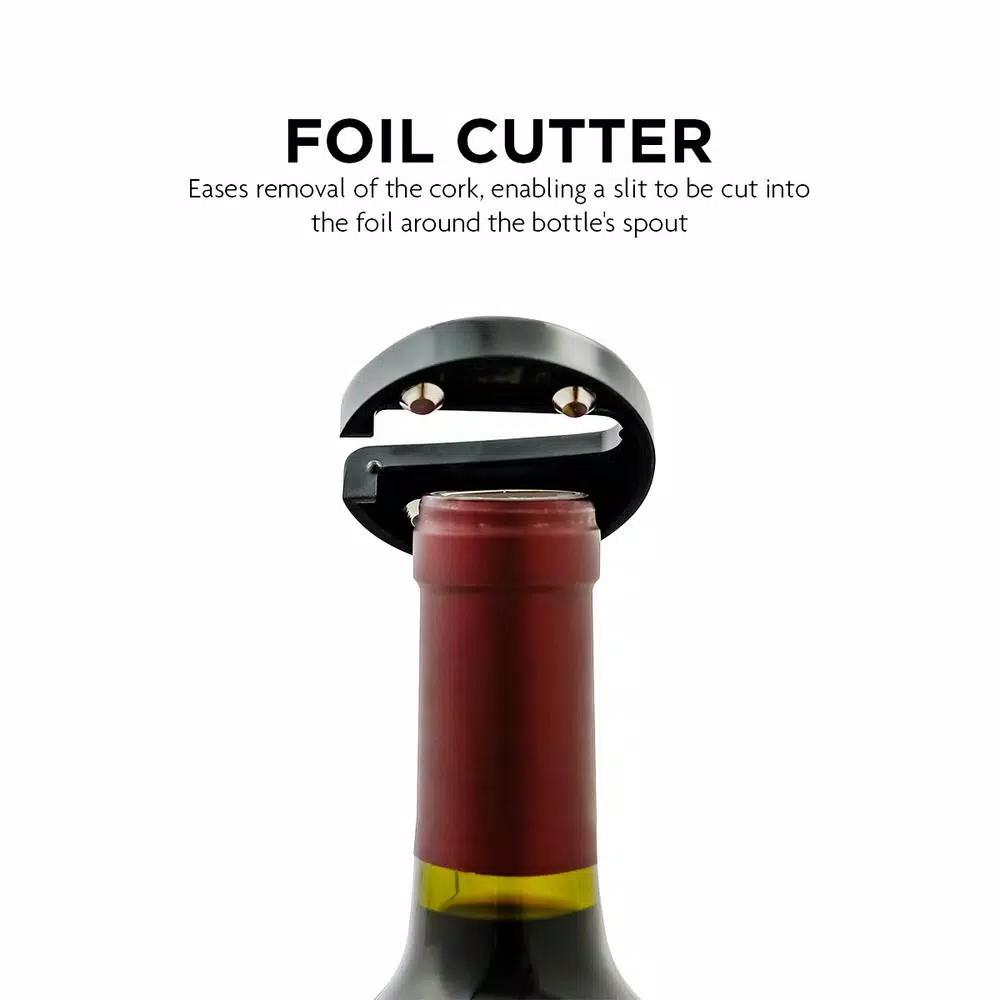 Ovente Electric Wine Bottle Opener with Foil Cutter and LED Light, Stainless Steel, Silver