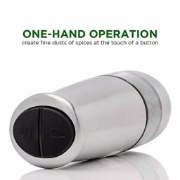 Ovente 2-in-1 Electric Salt and Pepper Grinder, Stainless Steel Silver, Battery Operated thumbnail 2