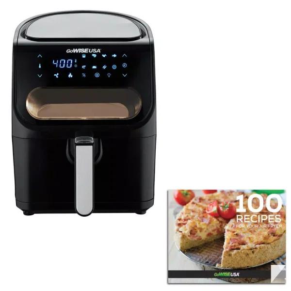 GoWISE USA 4 Qt. Digital Air Fryer with Viewing Window and 8 Presets, 1500W, Black