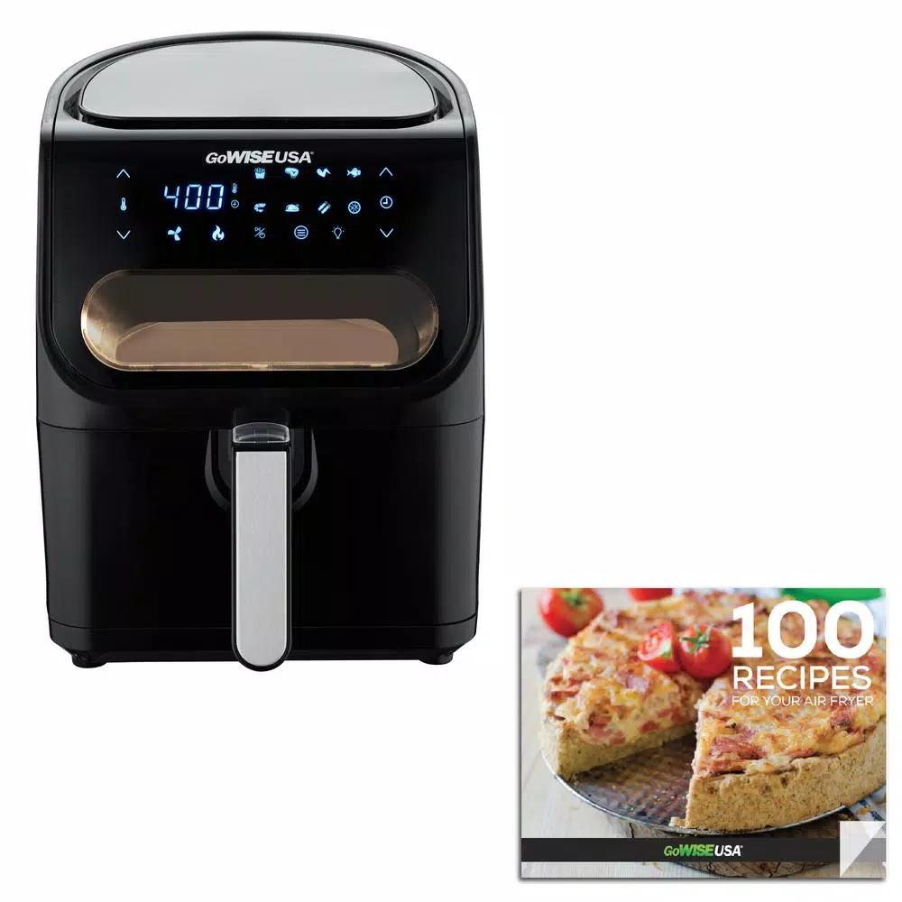 GoWISE USA 4 Qt. Digital Air Fryer with Viewing Window and 8 Presets, 1500W, Black
