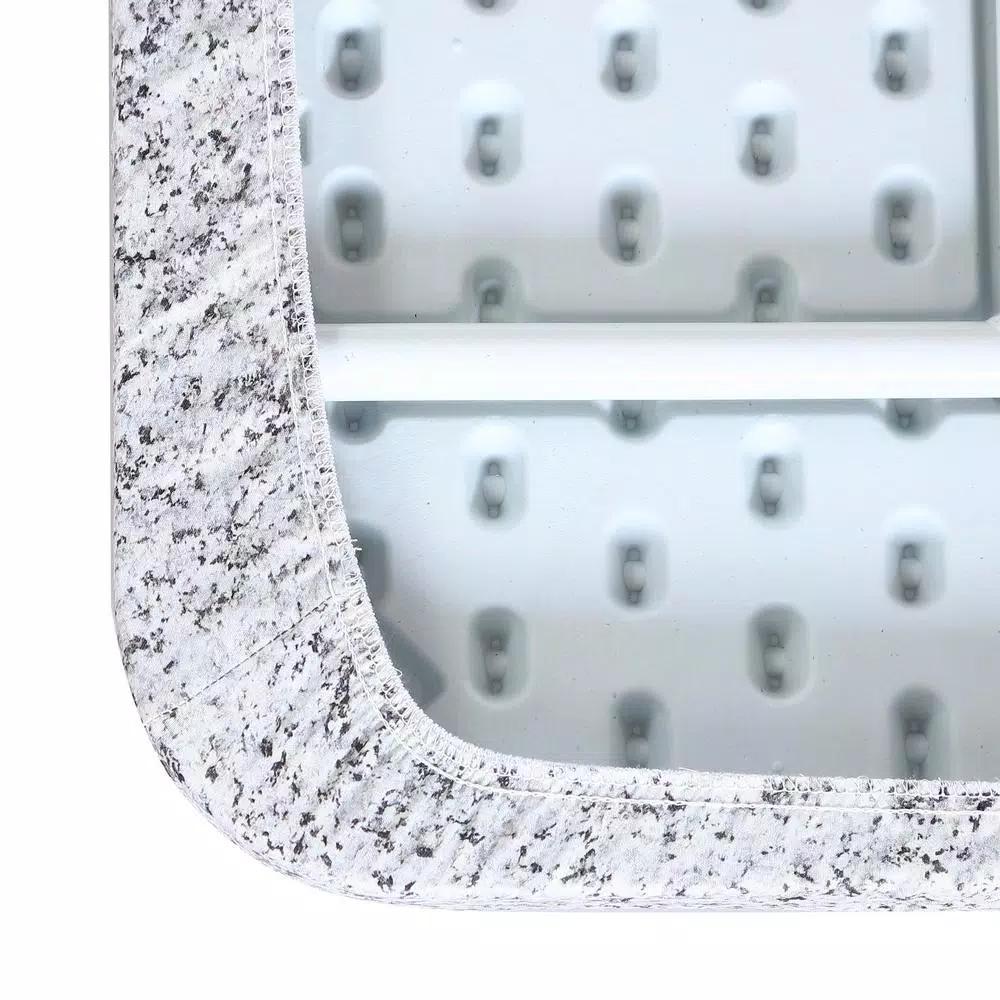 Brielle Home 30x72" Cotton Fabric Fitted Table Cover, Grey Granite Stone Pattern