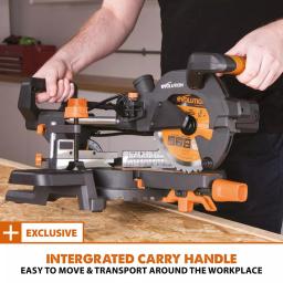 Evolution Power Tools Evolution 10 Amp 7-1/4 in. Sliding Compound Miter Saw with Laser Guide and Multi-Material Blade thumbnail 14