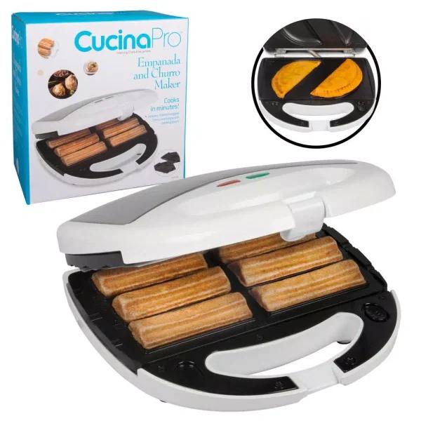 CucinaPro 2-in-1 Empanada and Churro Maker, 78 sq. in. White Specialty Grill