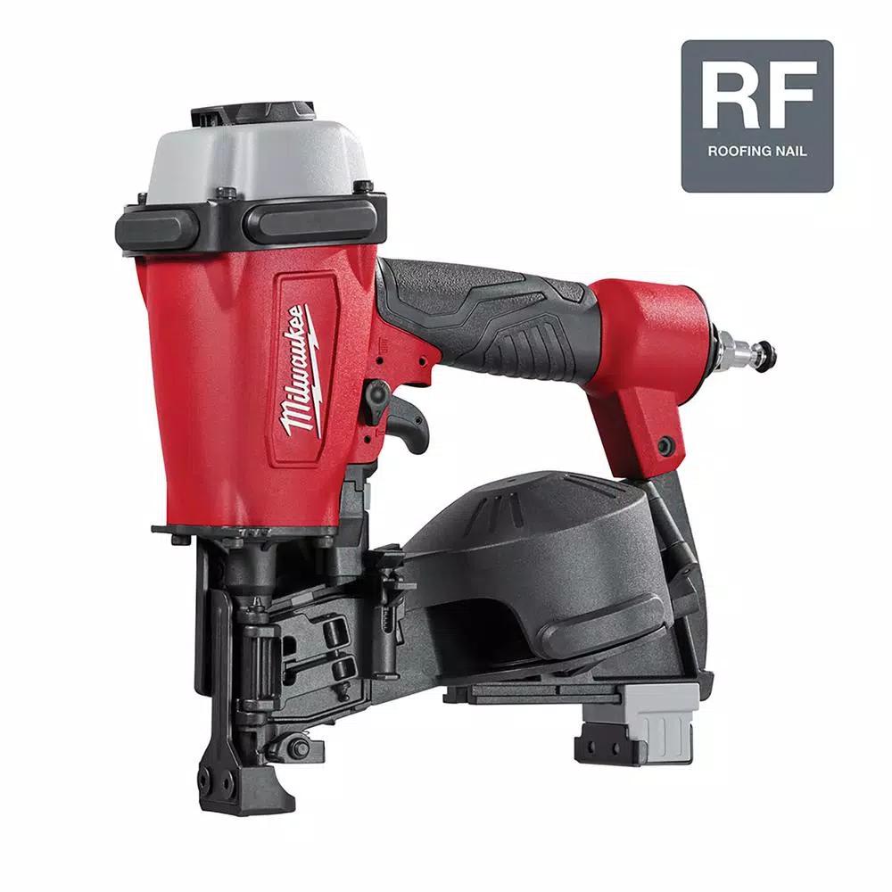 Milwaukee 1-3/4 in. 15 Degree Coil Roofing Nailer, Lightweight Magnesium Housing