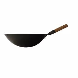 SPT 15.75 in. Cool Roll Iron Wok, Induction Ready, Black thumbnail 2