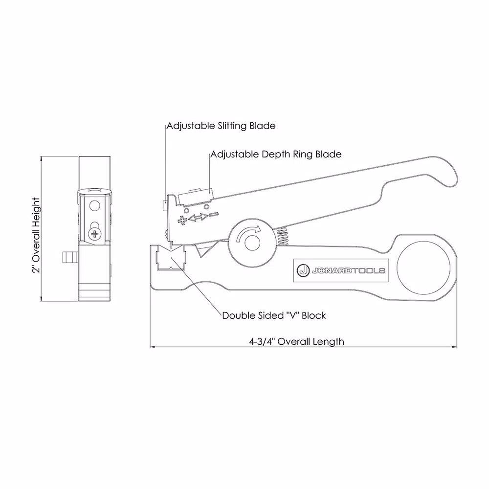 Jonard Tools CSR-1575 Fiber Optic Cable Slit and Ring Tool, 1.2 mm to 7.5 mm