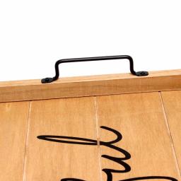 Elegant Designs Natural Wood Decorative Serving Tray with Black Metal Handles - Thankful Farmhouse Style thumbnail 6
