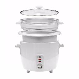 Elite Gourmet 16-Cup Rice Cooker with Steam Tray, White thumbnail 5