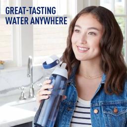 Brita 26 oz. Premium Filtering Water Bottle, Night Sky Blue, BPA-Free with 1 Filter thumbnail 4