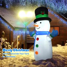 Costway 4 ft. Inflatable Christmas Snowman with LED Lights, Weather Resistant Indoor/Outdoor Holiday Decor thumbnail 2