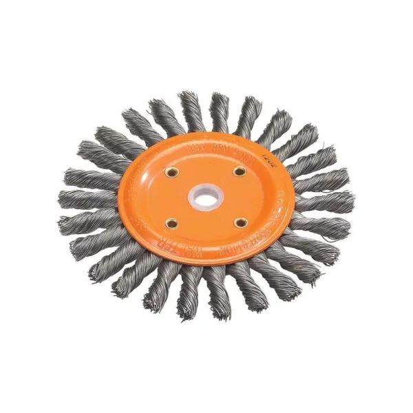 WALTER SURFACE TECHNOLOGIES 8 in. Bench Wheel Wire Brush with Knot-Twisted Wires, 5/8 in. Arbor