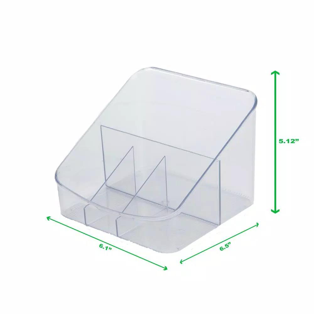 Mind Reader Multi-Purpose Clear Acrylic Organizer - 4 Compartment Storage for Vanity, Office, and Kitchen