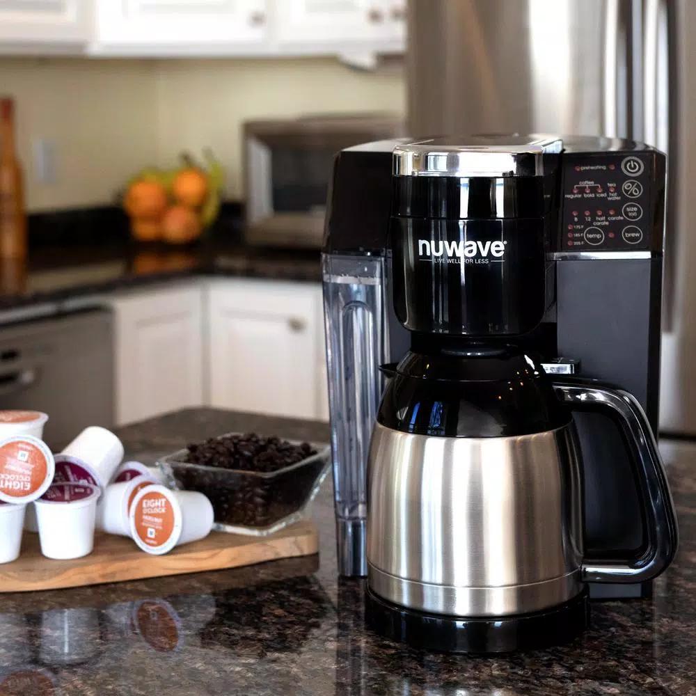NuWave Bruhub Stainless Steel Single Serve & Carafe Drip Coffee Maker
