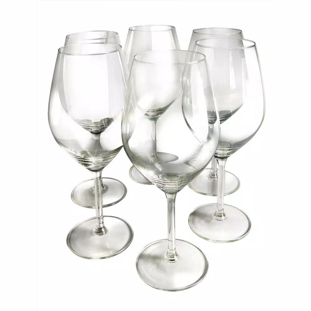 Epicureanist Illuminati White Wine Glasses, Lead-Free Crystal, Set of 6