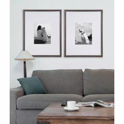 DesignOvation Gallery Wood Picture Frame Set of 2, Gray, 16x20 matted to 8x10 thumbnail 6