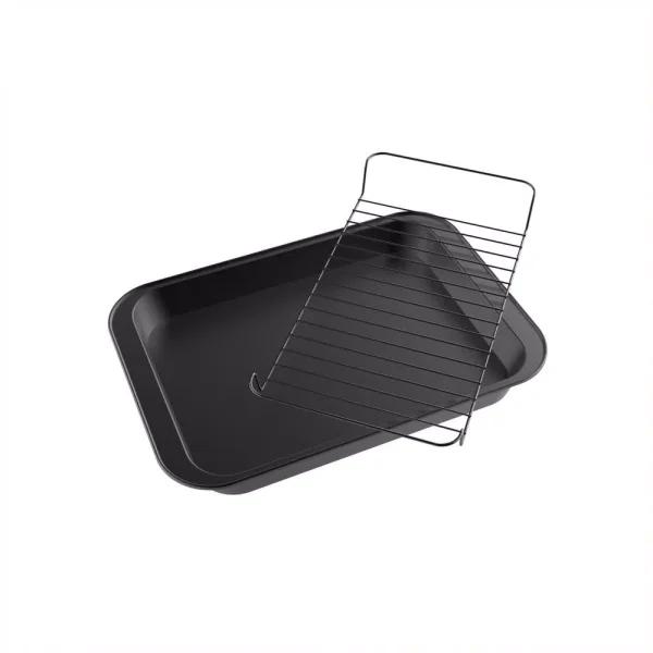 Classic Cuisine Nonstick Carbon Steel Roasting Pan Set with Removable Wire Rack, 2-Piece