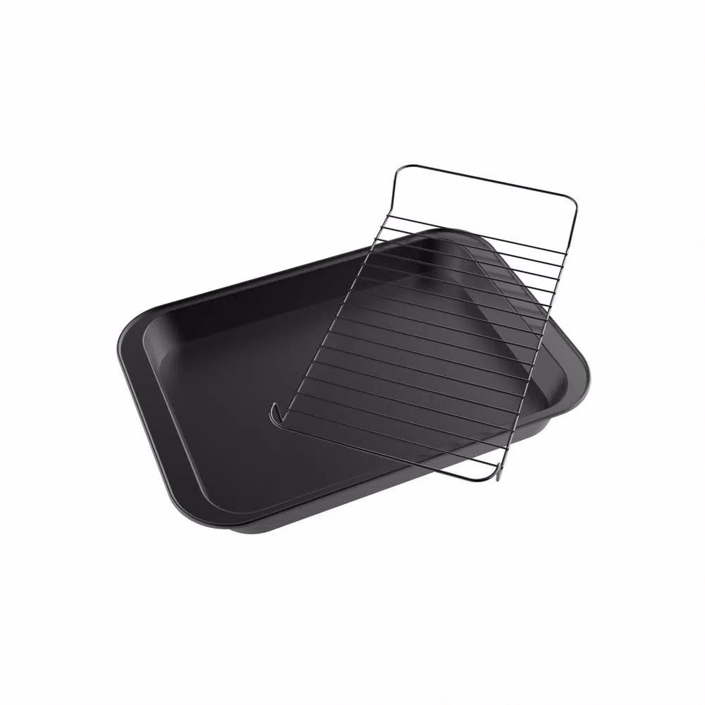 Classic Cuisine Nonstick Carbon Steel Roasting Pan Set with Removable Wire Rack, 2-Piece
