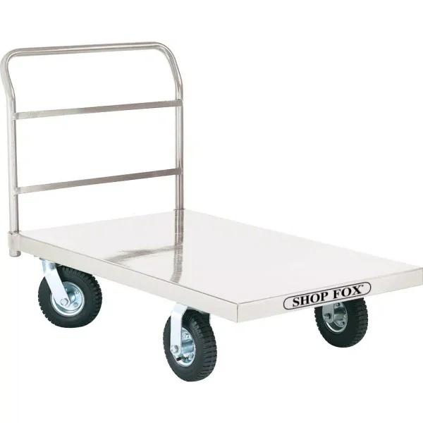 Shop Fox Heavy Duty Steel Platform Truck with 2000 lb. Capacity and 8" Pneumatic Tires