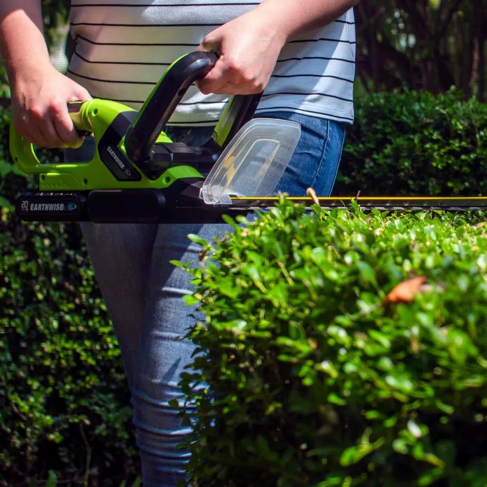 Earthwise 20V Cordless 20 in. Lithium-Ion Hedge Trimmer with 2 Ah Battery and Charger