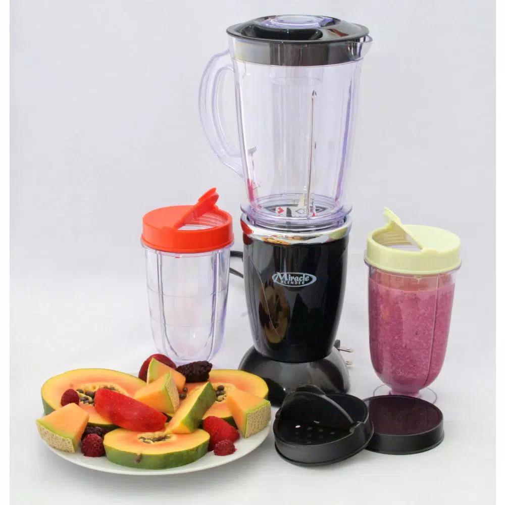 Total Chef Miracle Blender 12-Piece Set, 33 oz. Single Speed Personal Blender, Black