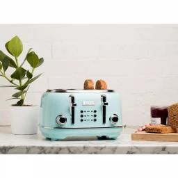 Haden Heritage 4-Slice Retro Wide Slot Toaster, 1500W, Turquoise thumbnail 2