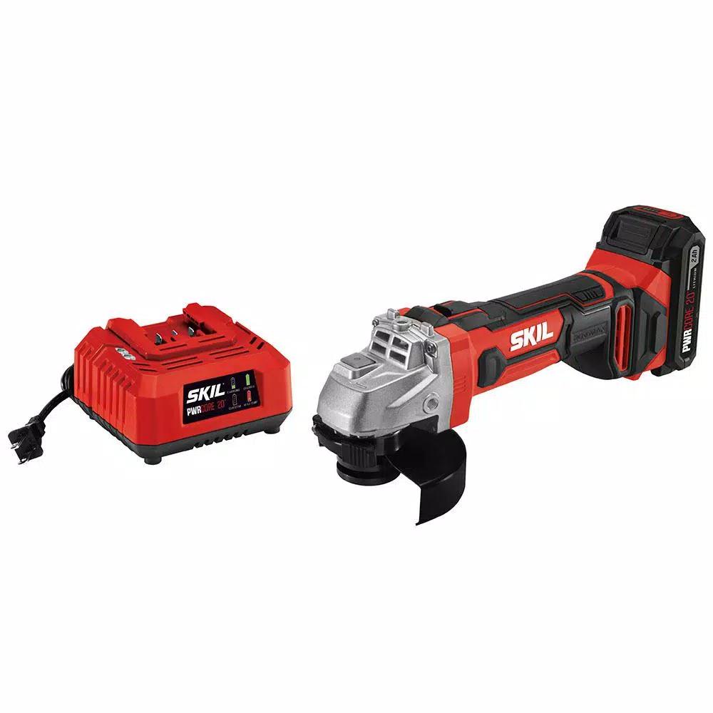 SKIL 20V PWRCORE Lithium-Ion Cordless 4.5 in. Angle Grinder Kit