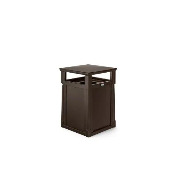 Suncast Commercial 35 Gal. Java Outdoor Trash Can with Attached Lid