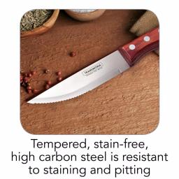 Tramontina Porterhouse 5-Piece Steak Knife Set with Hardwood Counter Block thumbnail 2