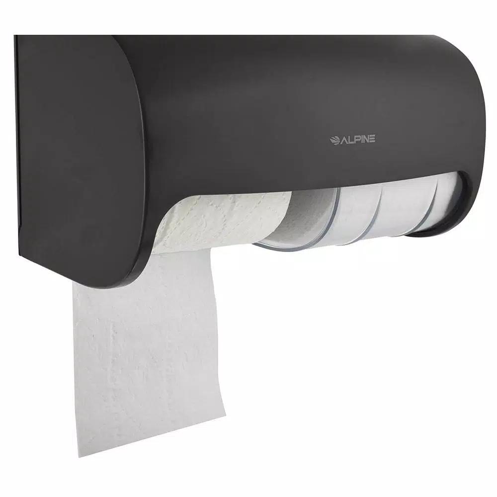 Alpine Industries Double Roll Toilet Paper Dispenser, Gray ABS Plastic