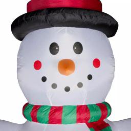 Glitzhome 12 ft. Lighted Inflatable Snowman with Welcome Decor, Large Outdoor Christmas Decoration thumbnail 3