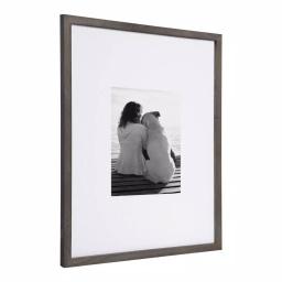 DesignOvation Gallery Wood Picture Frame Set of 2, Gray, 16x20 matted to 8x10 thumbnail 3