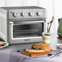 Costway 19 Qt. Silver Air Fryer Toaster Oven with Dehydrate and 7-in-1 Functions thumbnail 2