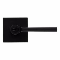 Kwikset Lisbon Signature Series Square Exterior Entry Door Lever, Iron Black, SmartKey Security thumbnail 6