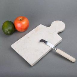 Creative Home 12 x 6 in. Natural Champagne Marble Cheese Board - Beige Octagonal Serving Tray thumbnail 5