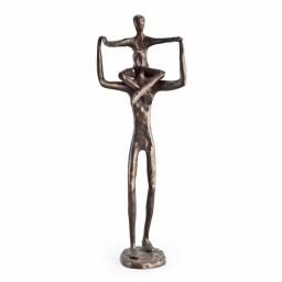 Danya B Proud Father and Child Bronze Sculpture - Handcrafted Sand Cast Metal Statuary thumbnail 2