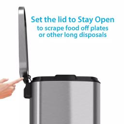 iTouchless SoftStep 8 Gal. Stainless Steel Step Trash Can with Odor Filter and Removable Inner Bucket thumbnail 4