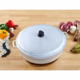 IMUSA 17.9 qt. Cast Aluminum Caldero with Natural Finish and Tight Fitting Lid thumbnail 1