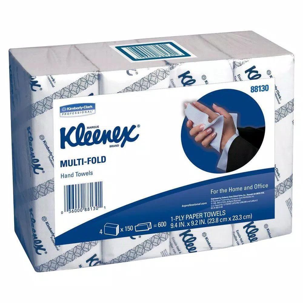 Kleenex Multi-Fold Hand Towels, 1-Ply, White, 150 Sheets per Bundle
