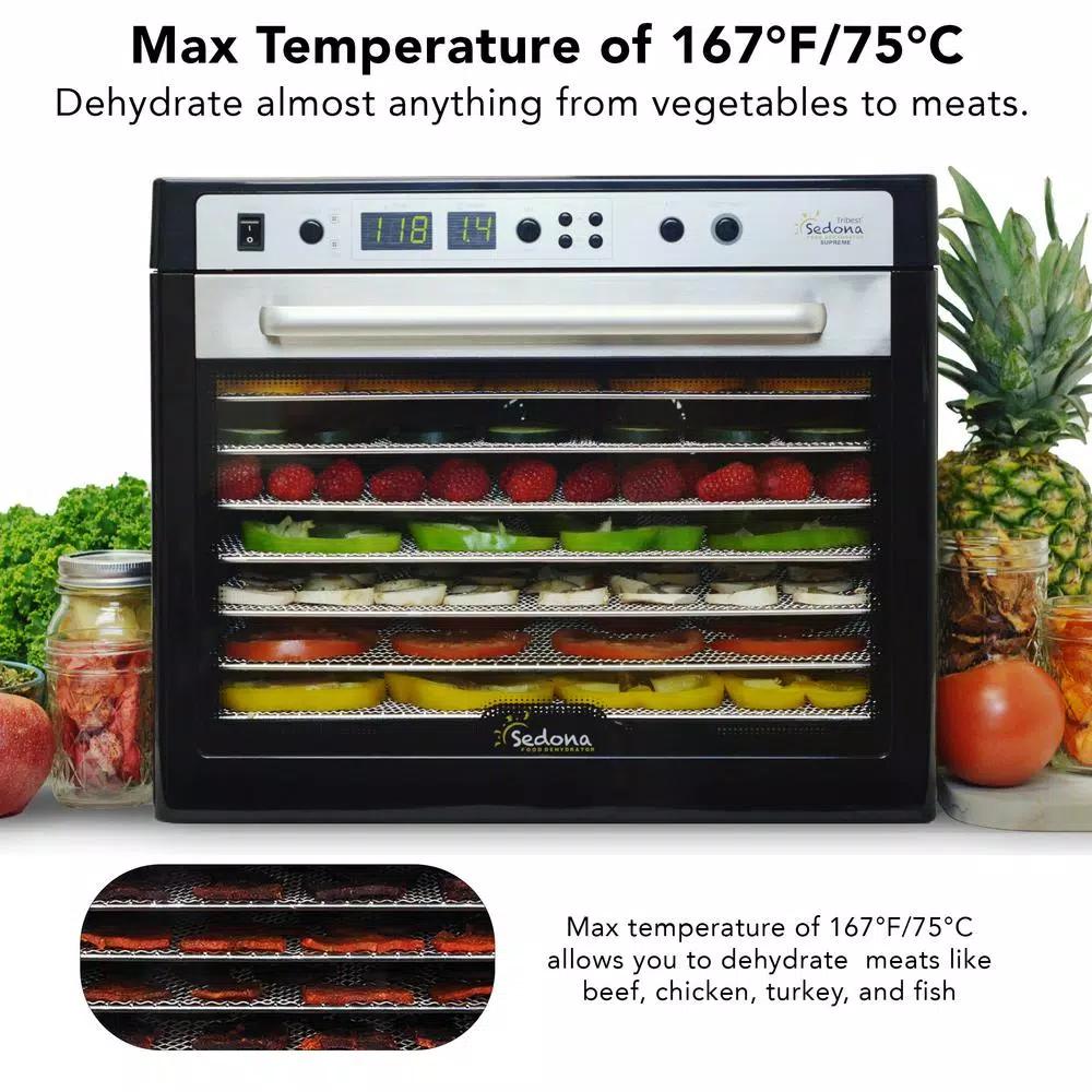 Tribest Sedona Supreme Digital Food Dehydrator with 9 Stainless Steel Trays