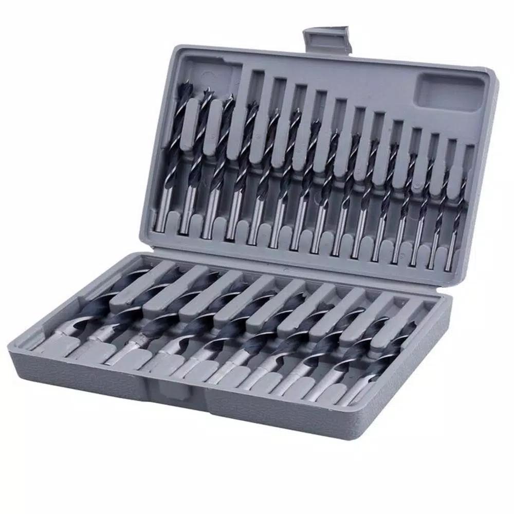 Professional Woodworker 25-Piece Brad Point Drill Bit Set, Heat Treated Carbon Steel