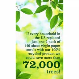 SEVENTH GENERATION Unbleached 100% Recycled Paper Towels, 2-Ply, 6 Rolls per Pack thumbnail 2