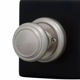 Baldwin Prestige Alcott Satin Nickel Passage Door Knobs, 4-Pack thumbnail 3